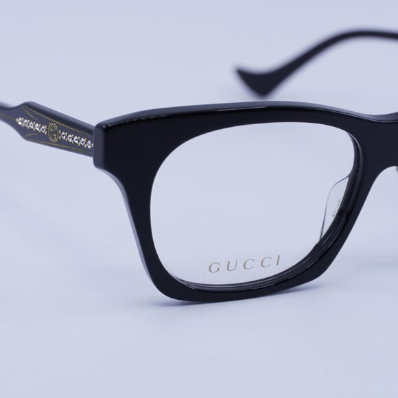 Gucci GG1299O 001 Eyeglasses Black 55mm Square Frame - Picture 4 of 11